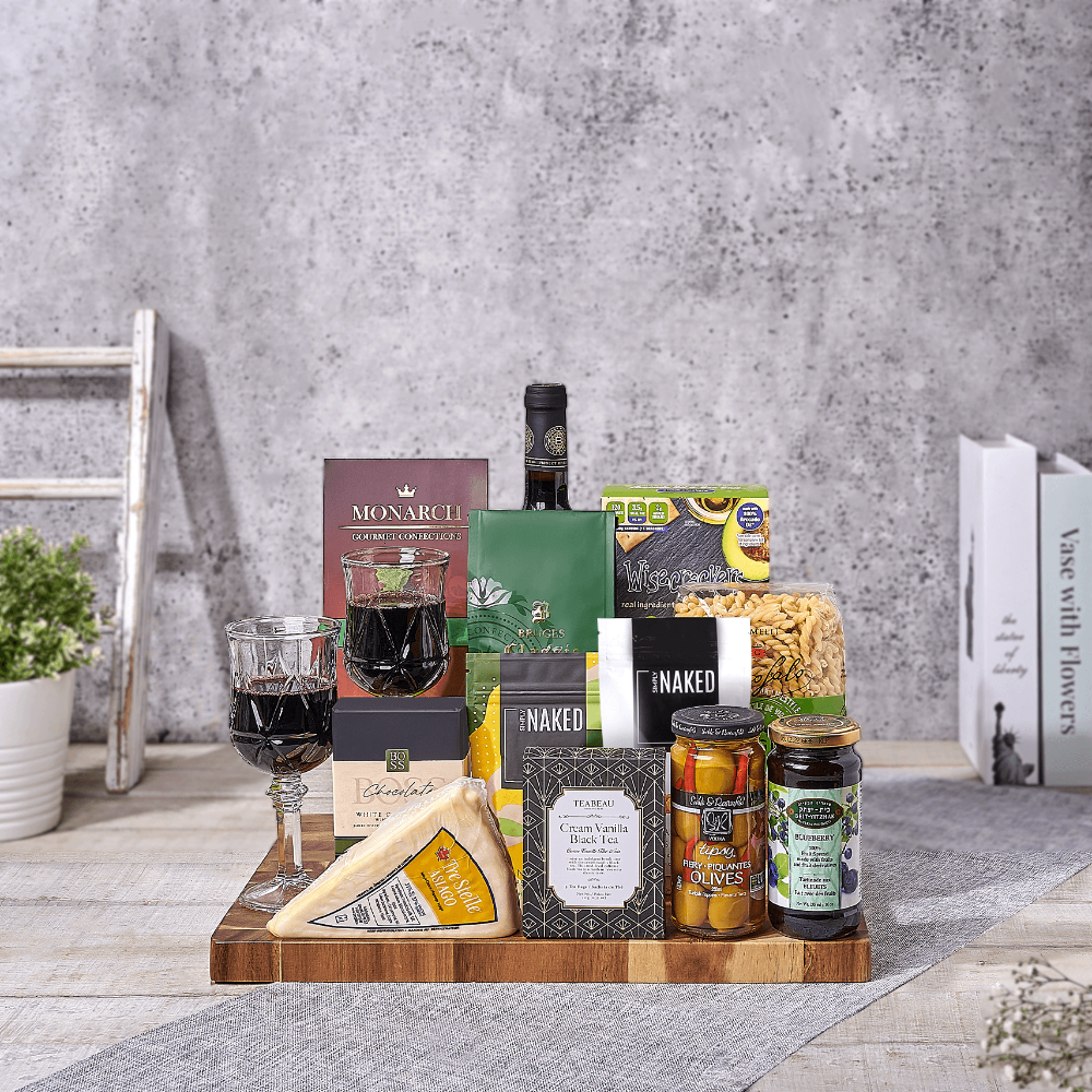 All A Board Kosher Wine Gift Basket, wine gift, wine, pasta gift, pasta, kosher gift, kosher