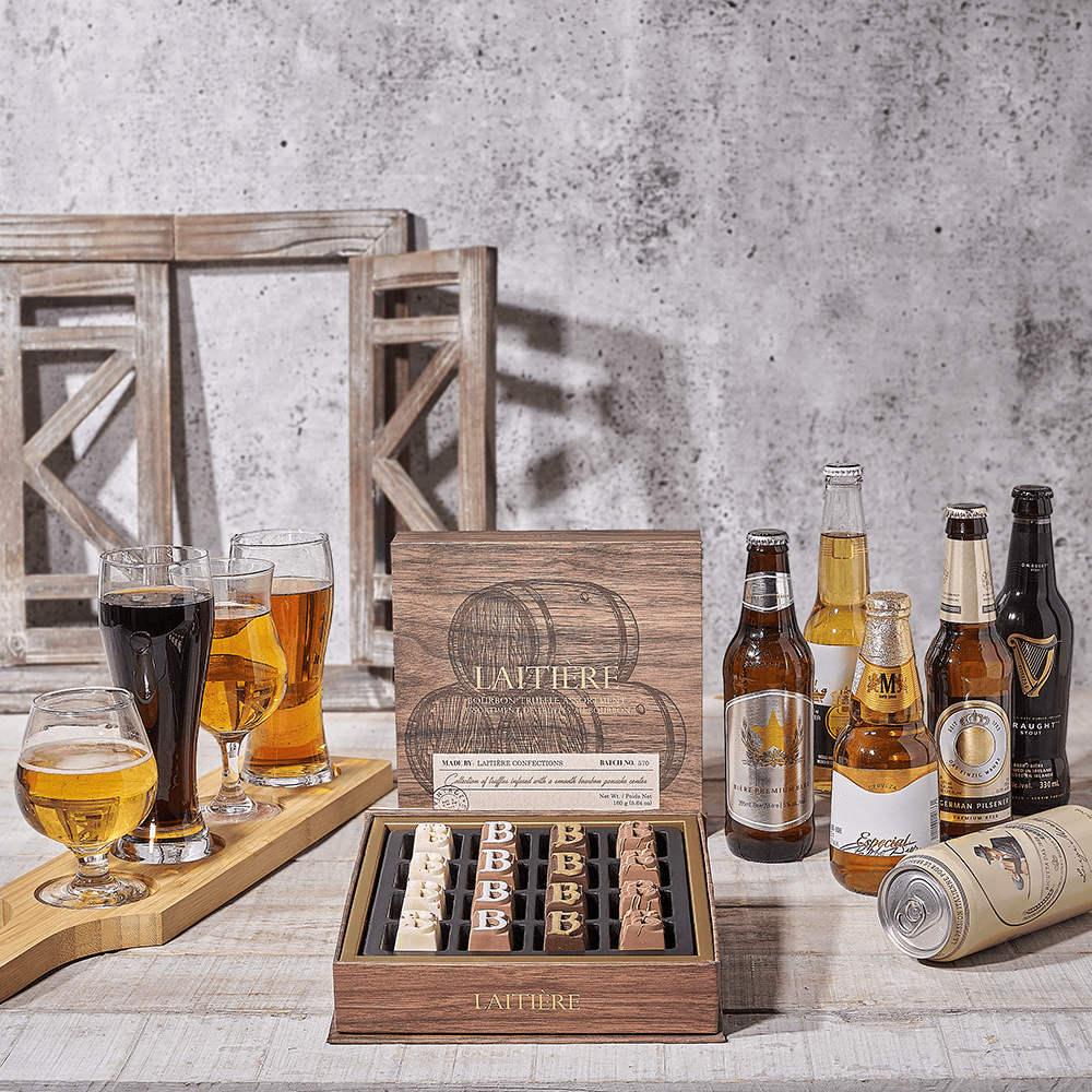Beer Flight & Truffle Gift, beer gift, beer, beer flight gift, beer flight, chocolate gift, chocolate