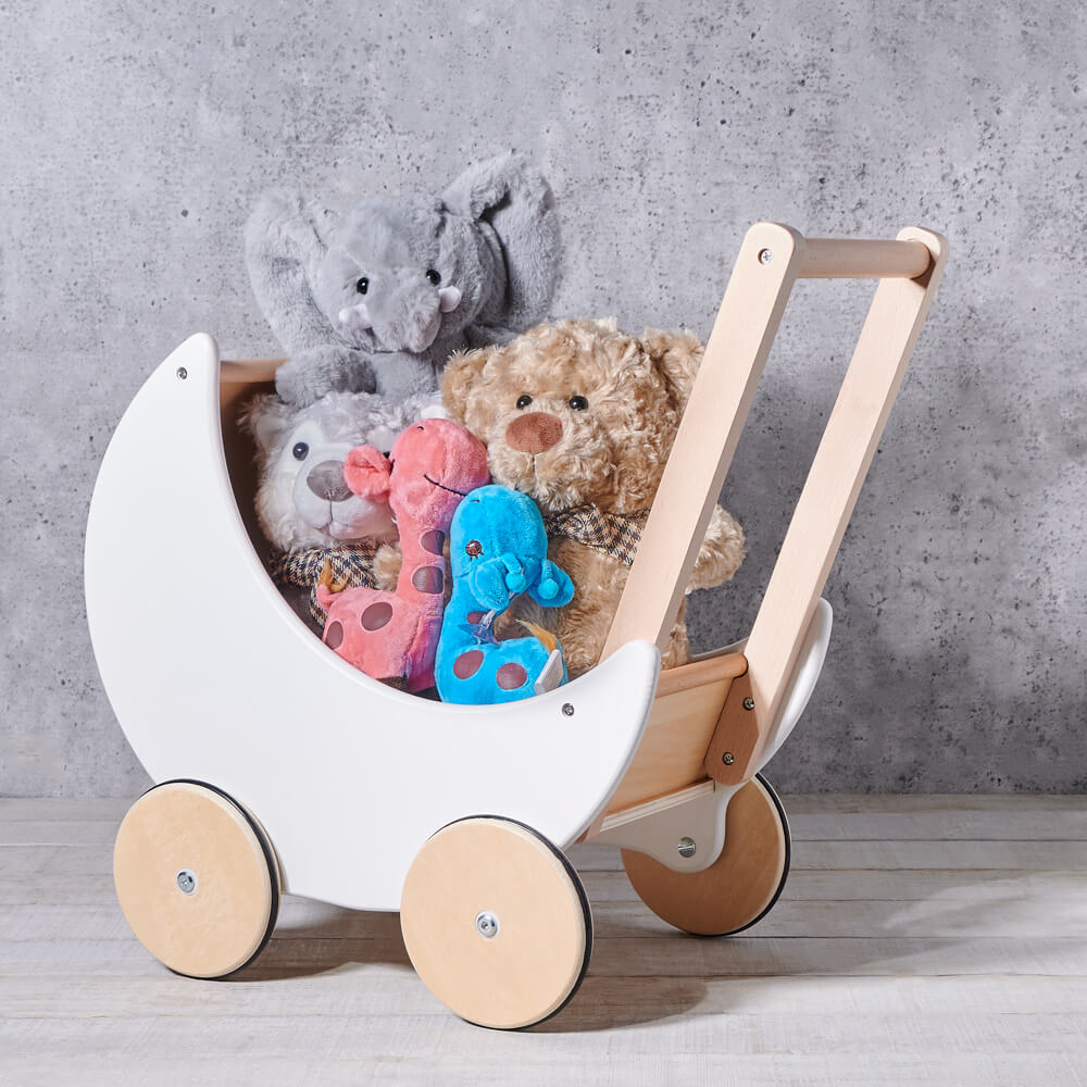 Birbaby White Baby Walker, baby gift, baby toy gift, wooden gift, wooden toy gift, baby