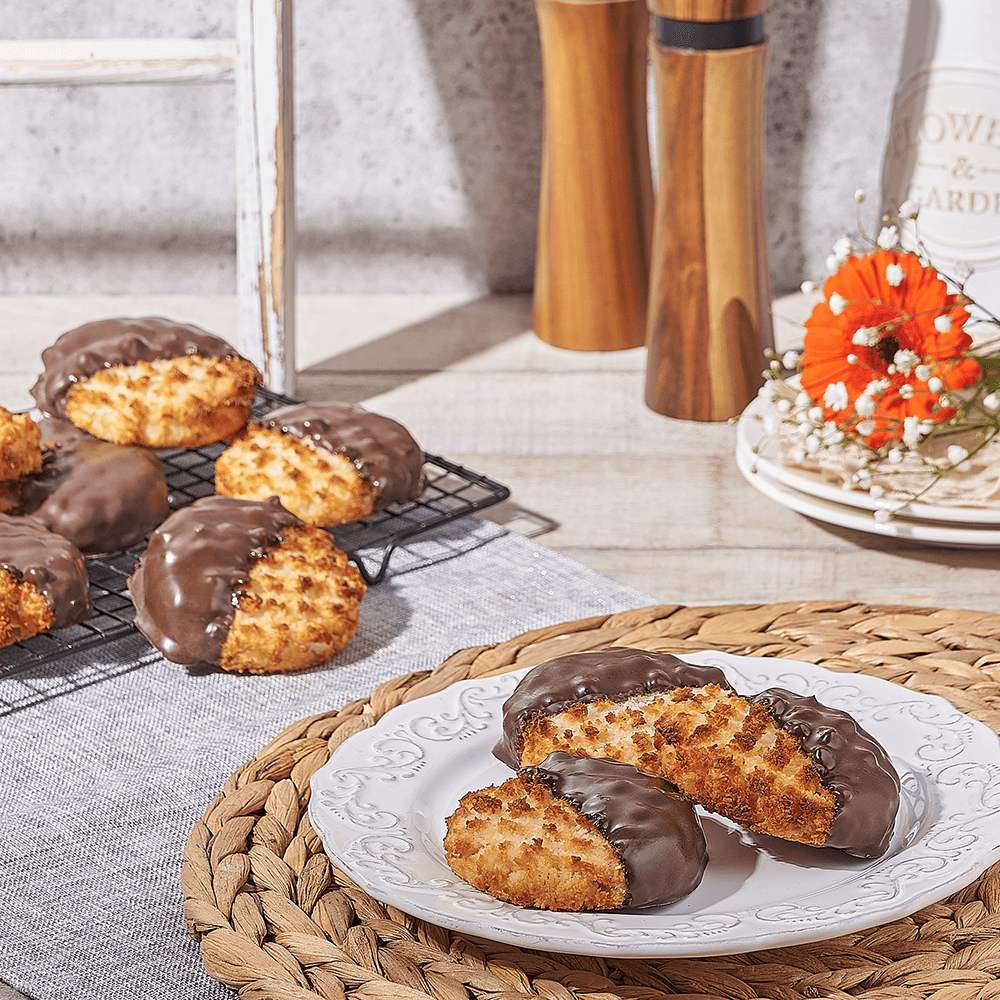 Chocolate Dipped Macaroon, Valentine's Day gifts, baked goods, cookies