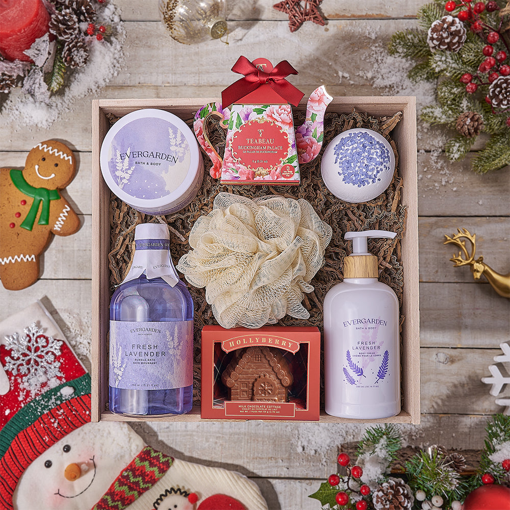 Christmas Bath & Tea Gift Box – how the gift is presented