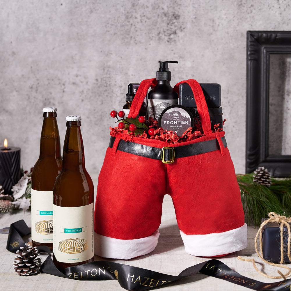 Santa Pants Beer and Grooming Set – how the gift is presented