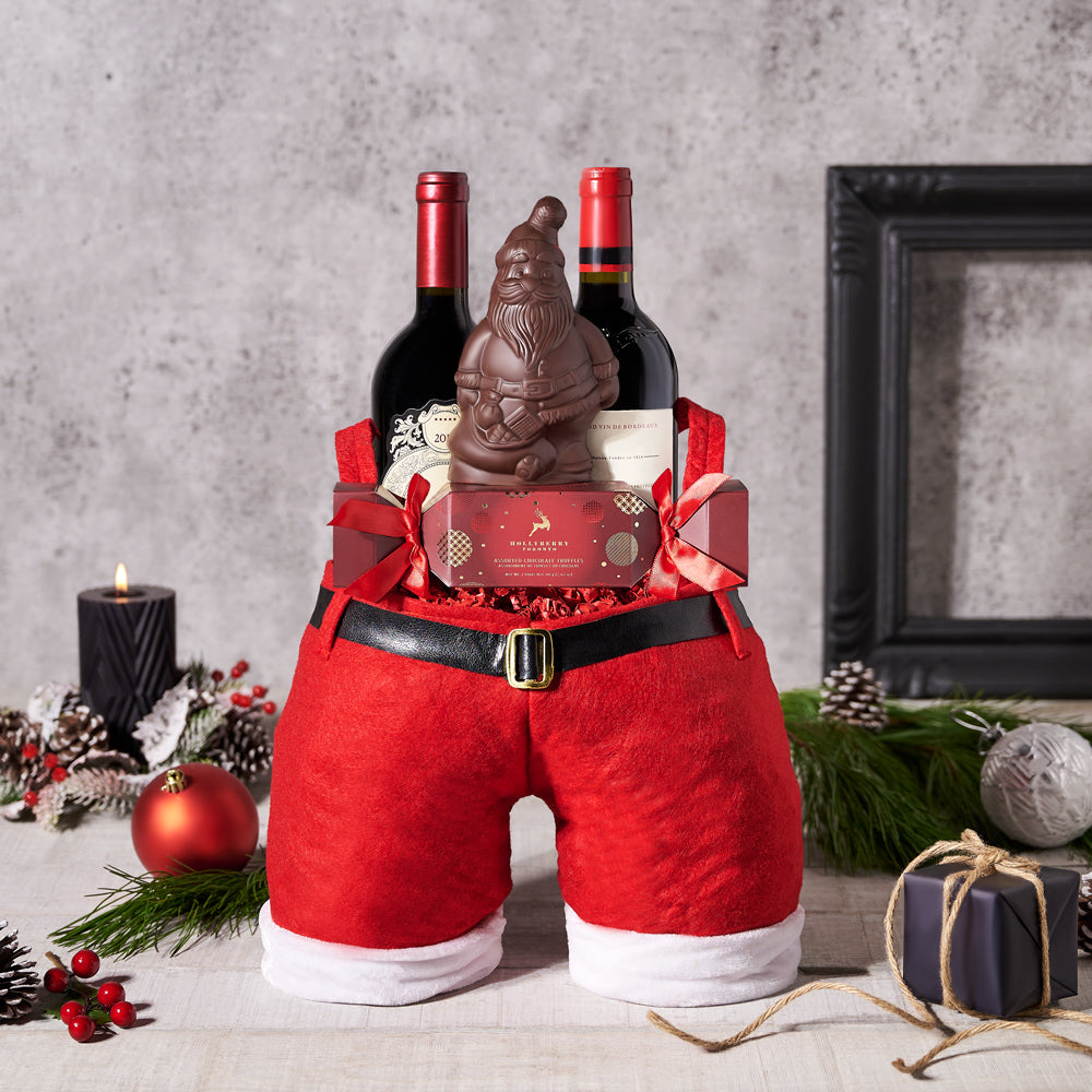 Wine Gift Set with Chocolate Santa – how the gift is presented
