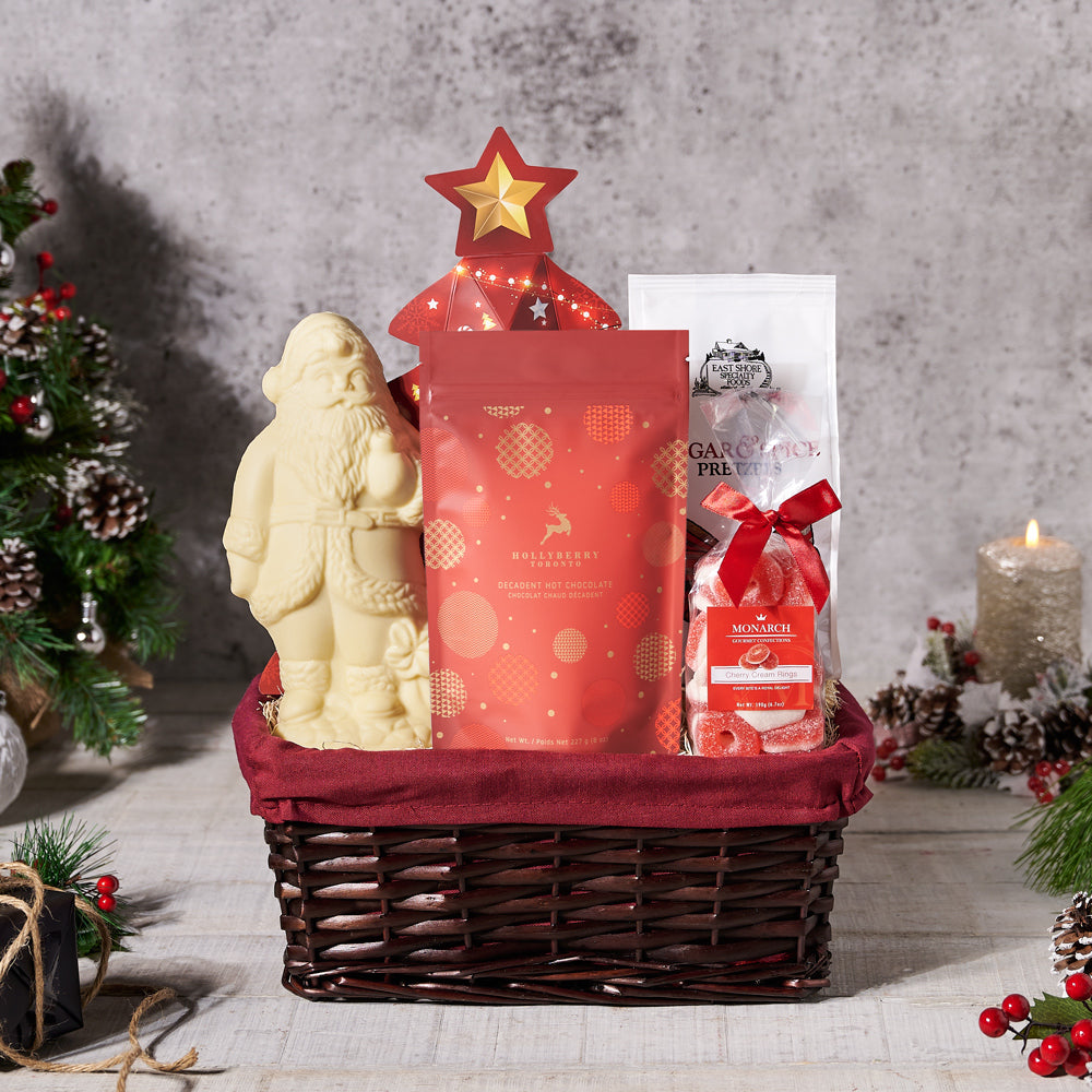White Chocolate Santa Treat Basket – how the gift is presented