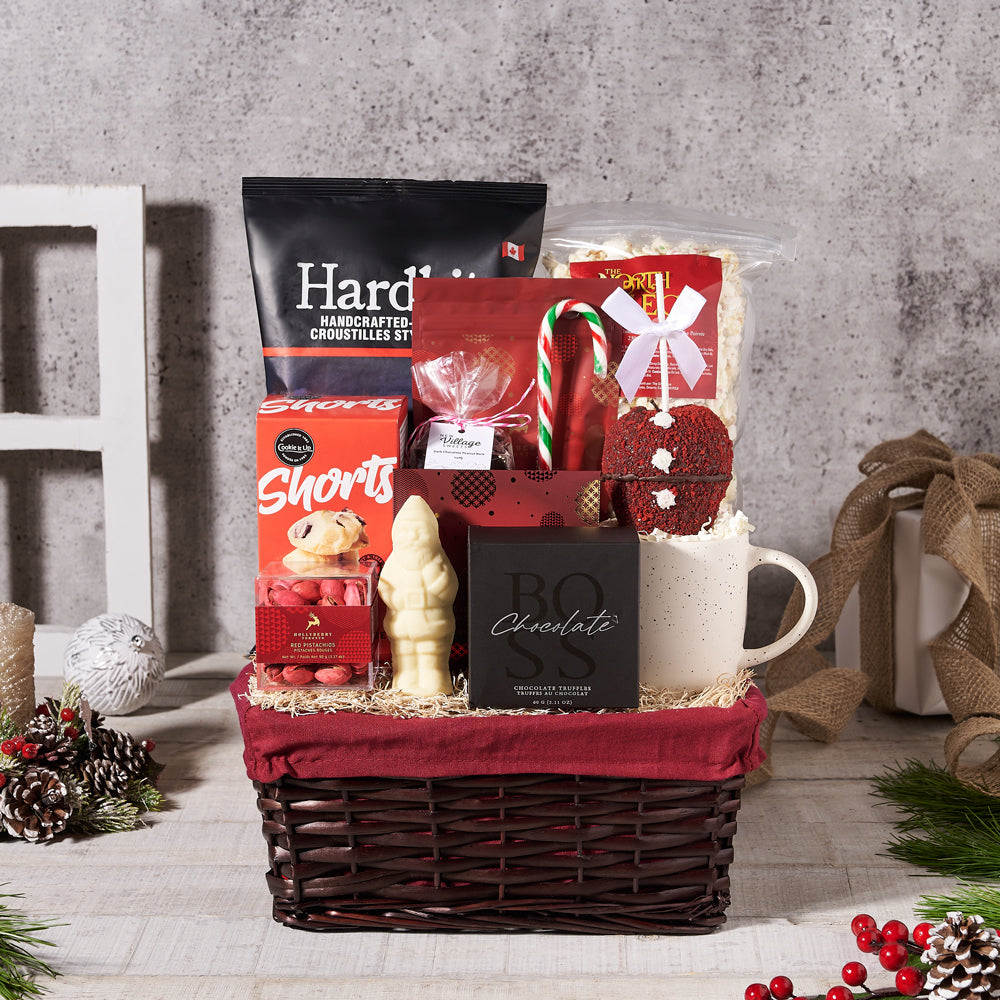 Holiday Season Gourmet Chocolate Gift Basket – how the gift is presented