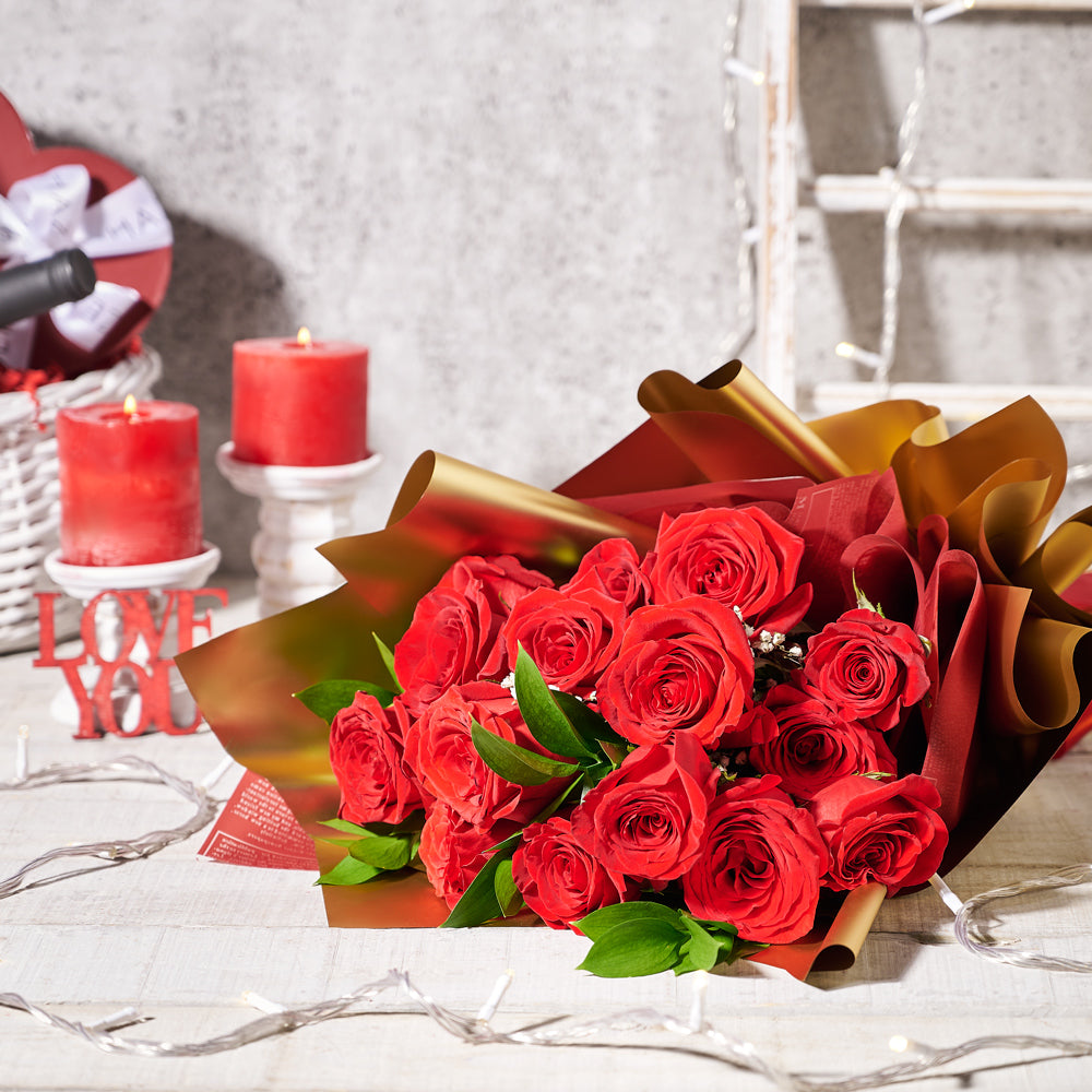 Bouquet Of Red Roses, Valentine's Day gift set, roses, bouquet