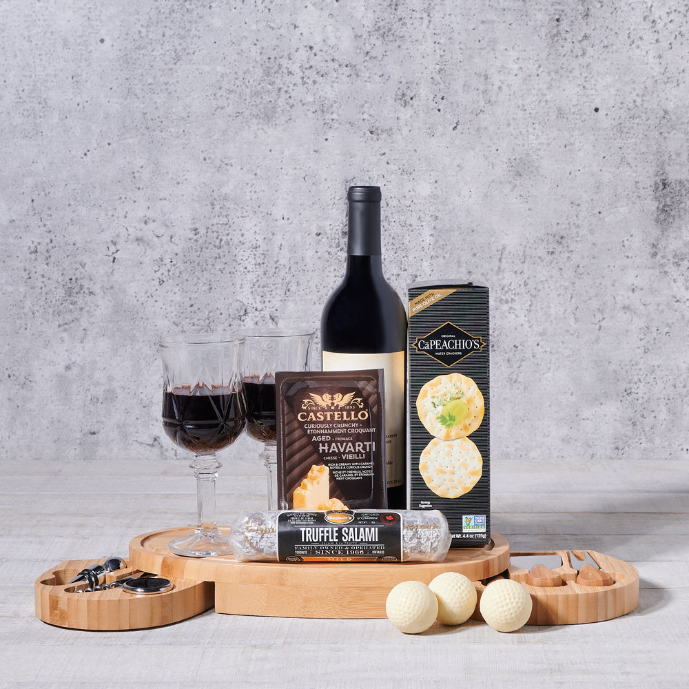 Chocolate Golf Balls & Wine Gift Set, gourmet gift, gourmet, wine gift, wine, golf gift, golf, sports, sports gift