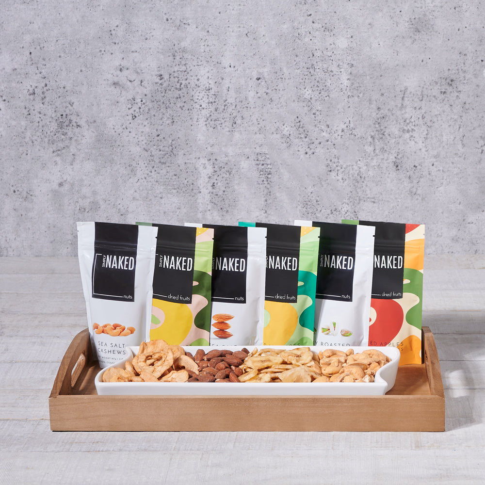Dried Fruit and Nut Gift Basket – how the gift is presented