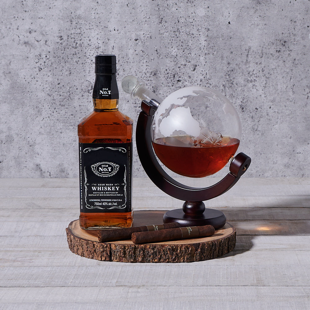 Live a Little Liquor Gift, liquor gift, decanter gift, liquor, decanter, cigar gift, cigars, USA Delivery