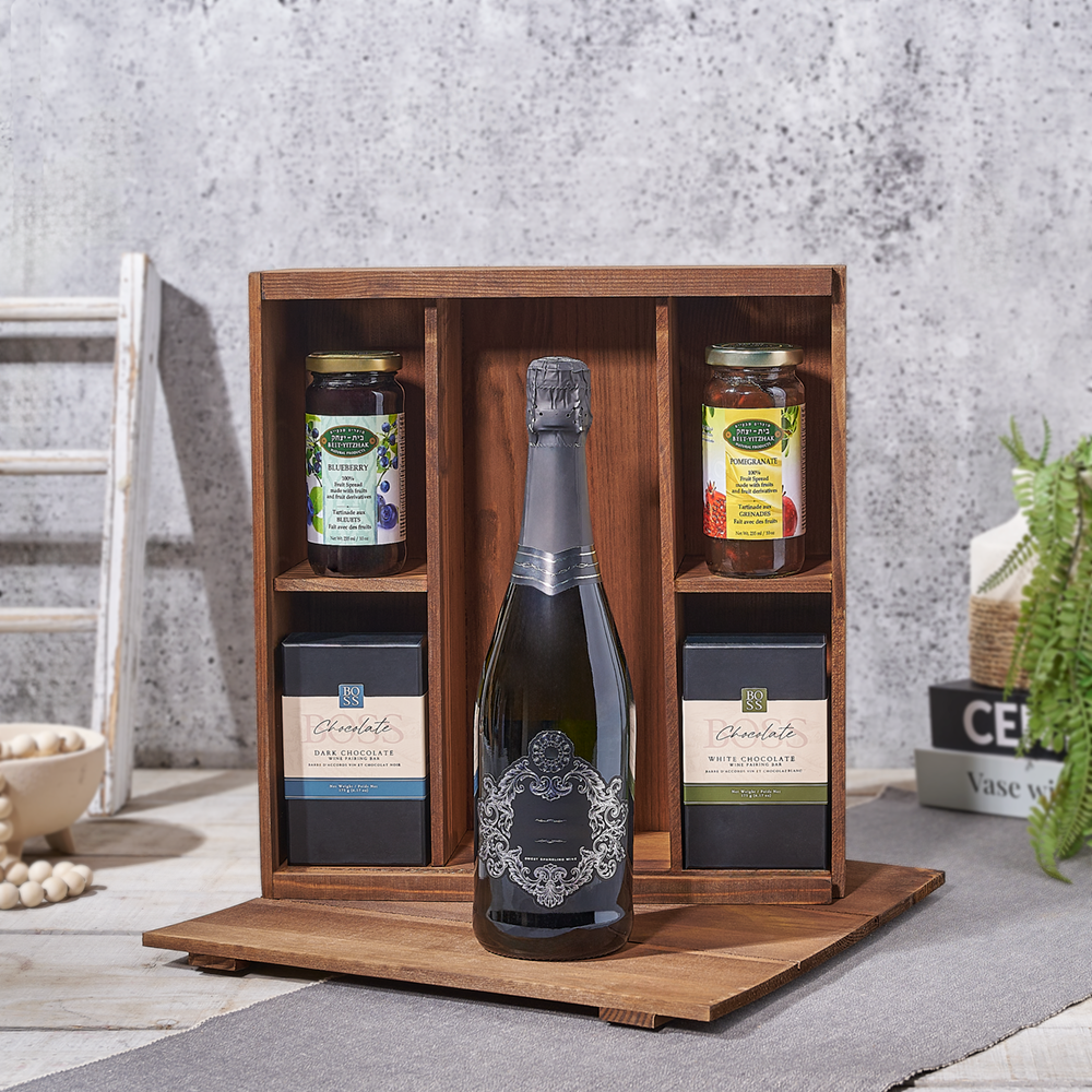 Kosher Sparkling Wine and Fruit Pairings – how the gift is presented