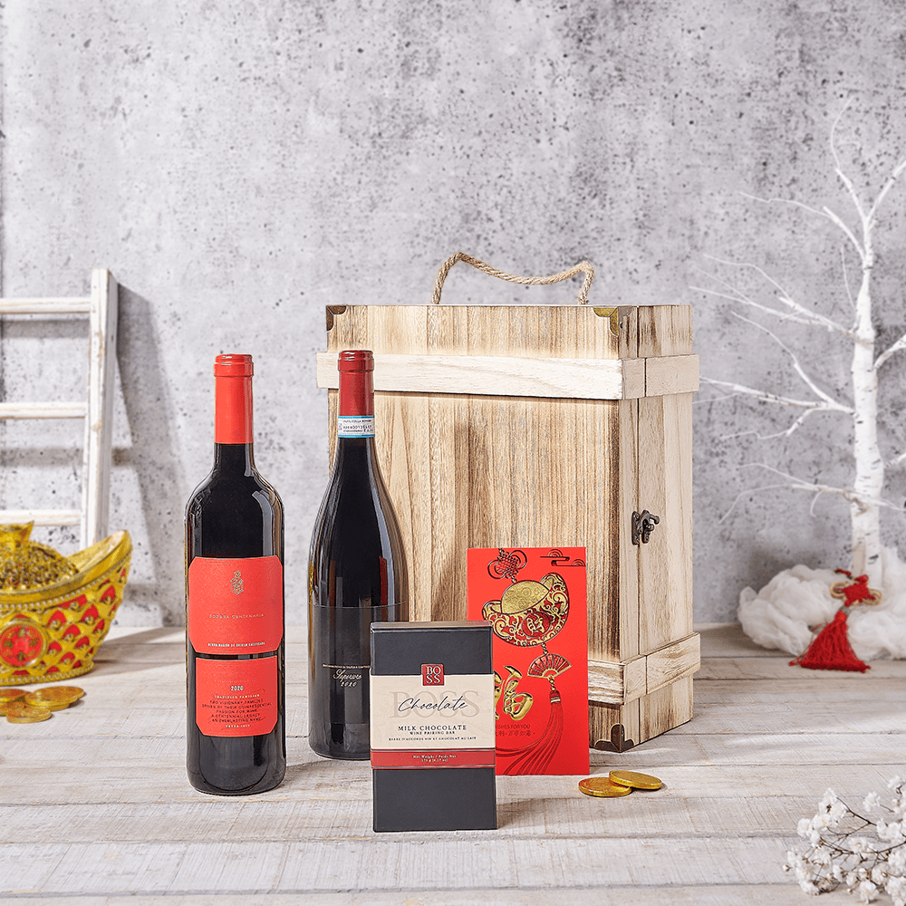 Two-Bottle Chinese New Year Wine – how the gift is presented