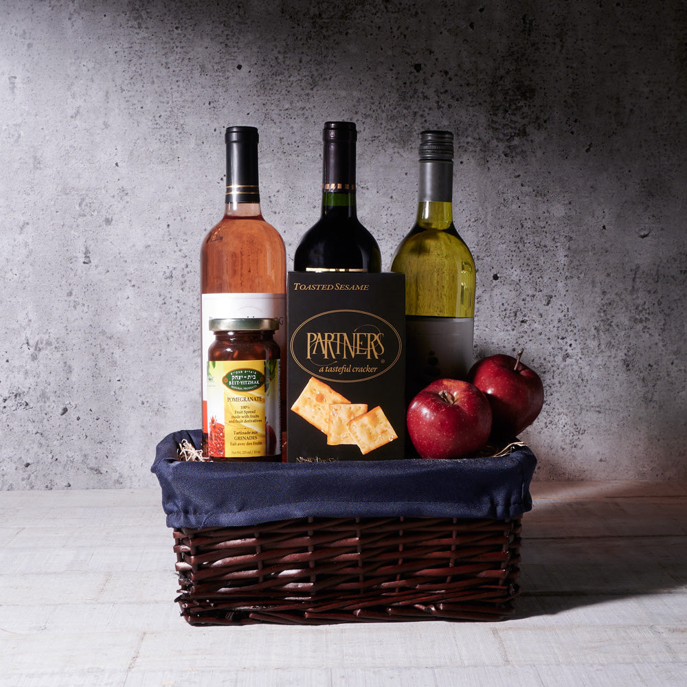 Kosher Wine Gift Basket for Passover – how the gift is presented