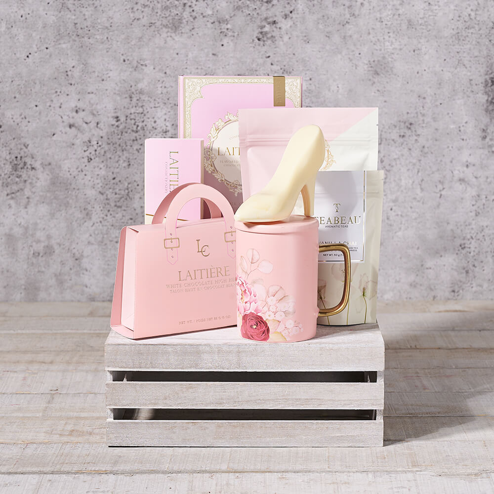 Magnificent Macaron & Chocolate Gift Crate, chocolate gift, chocolate, gourmet gift, gourmet, macaron gift, macaron, tea gift