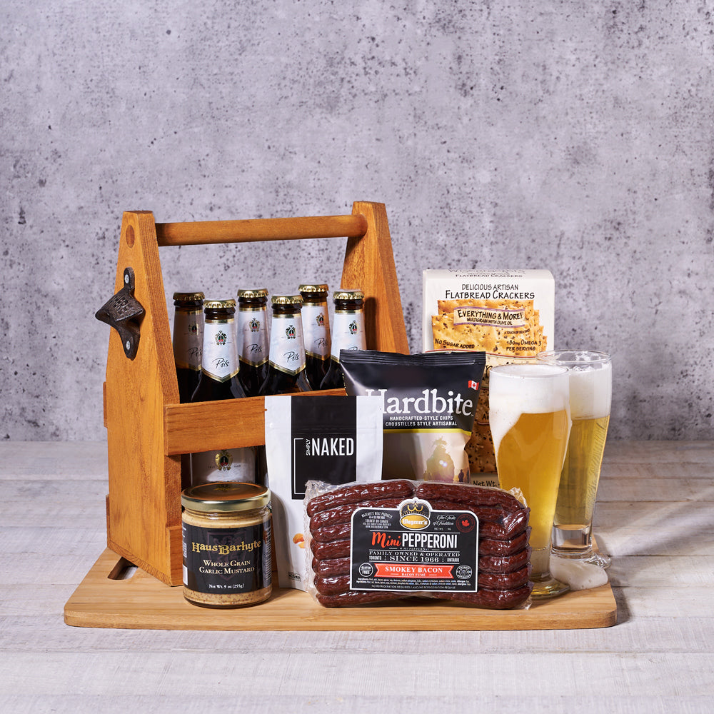 Indulge in bold flavors and mesmerizing textures with the Carry Me Home Gourmet Beer Gift Set