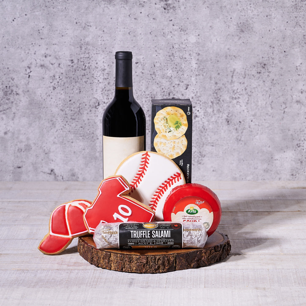 Father's Day Wine with Salami Basket – how the gift is presented