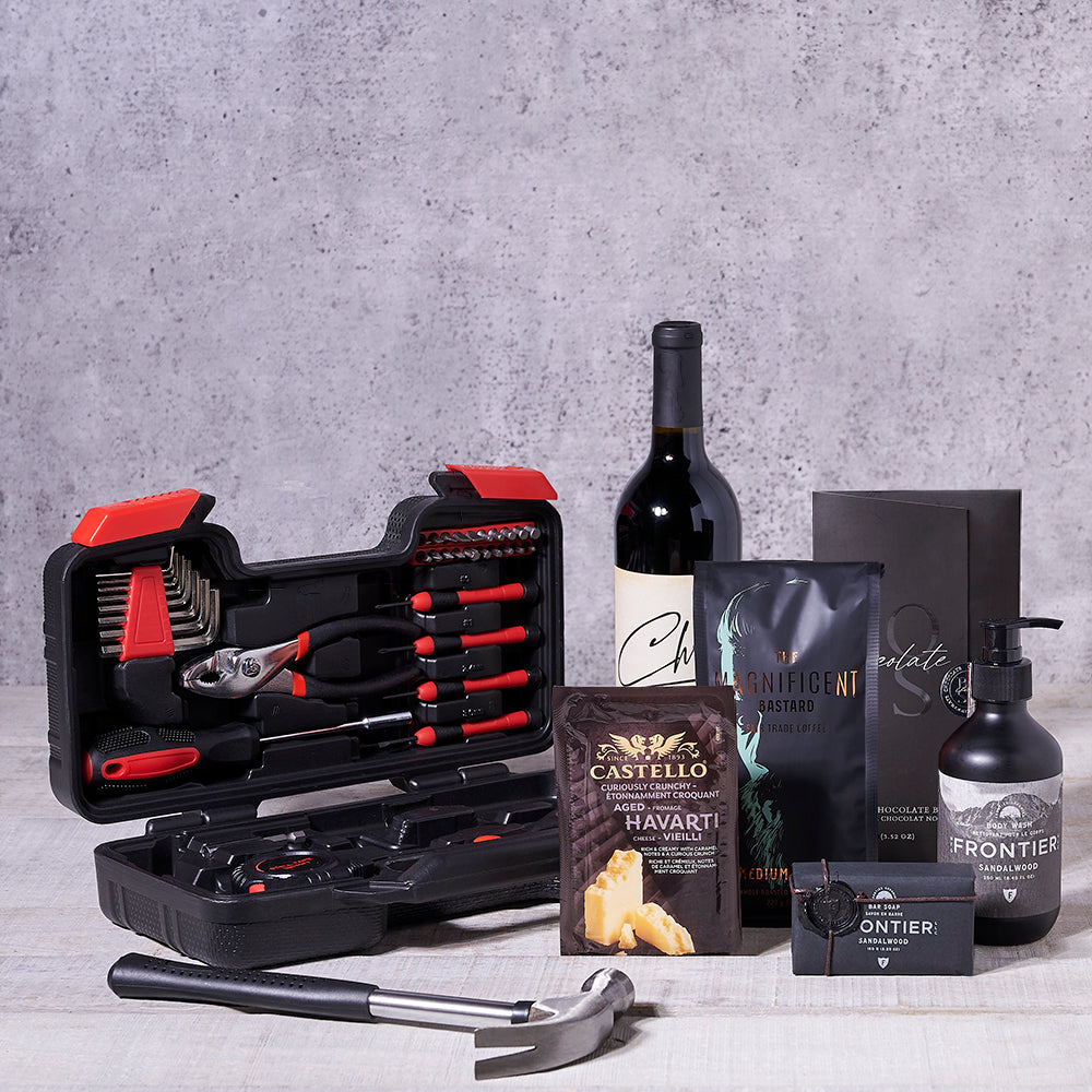 Wine Gift Basket with Coffee Beans – how the gift is presented