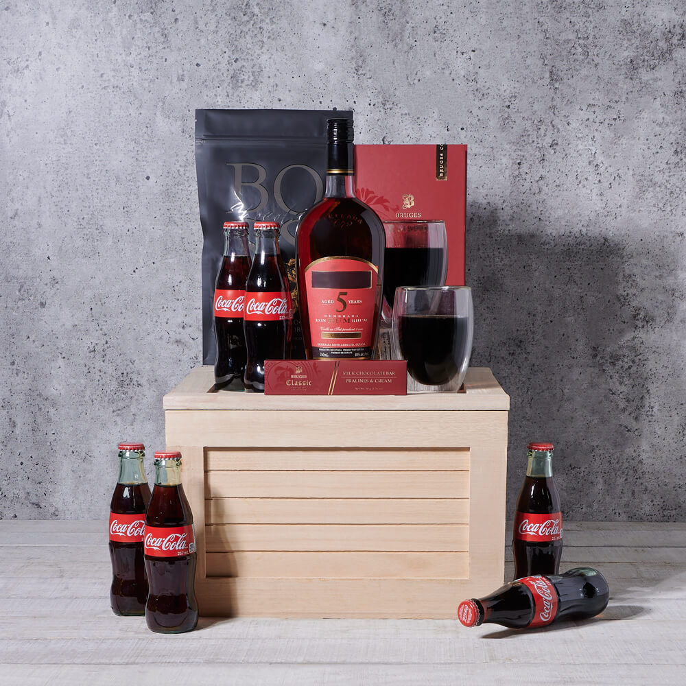 Liquor & Refreshment Party Gift Crate, liquor gift baskets, gourmet gifts.