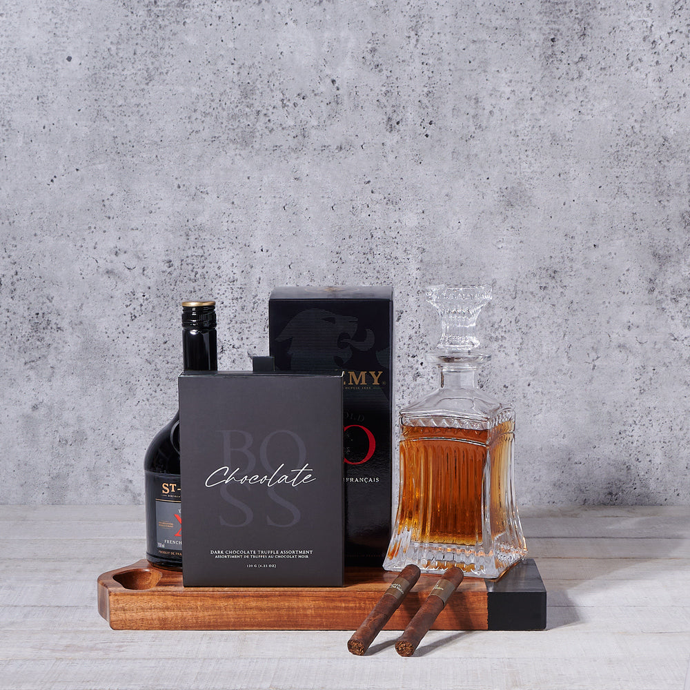 The Grand Celebration Gift Set, liquor gift, liquor, chocolate gift, chocolate, decanter gift