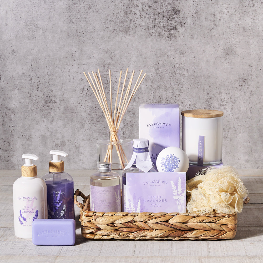 Spa, spa gift, bath & body, candle, bath, Set 24060-2021, gourmet, spa tray delivery, delivery spa tray, lavender bath & body