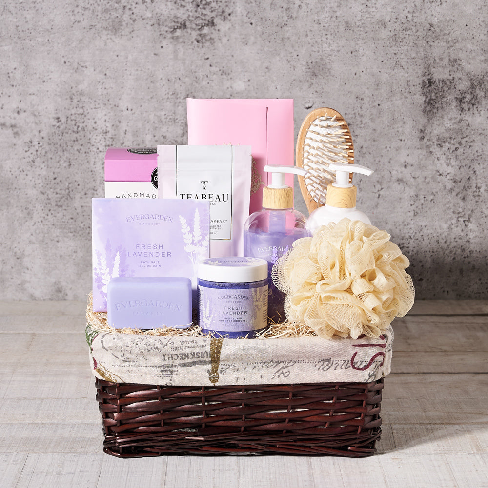 Lavender Gentle Escape Spa Gift Set, Soap, Cookies, Tea, White Chocolate, Lavender, Bath Products, Bath And Body Gift Set, Bath & Body, Bath, Spa Gift Set, Spa Gift, Spa, Spa Gift Set Delivery, Delivery Spa Gift Set