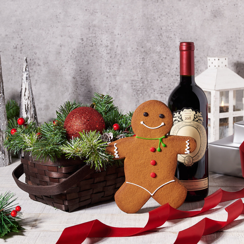 gingerbread, Christmas set, Christmas Cookie, christmas, wine, christmas gift set delivery, delivery christmas gift set, wine set