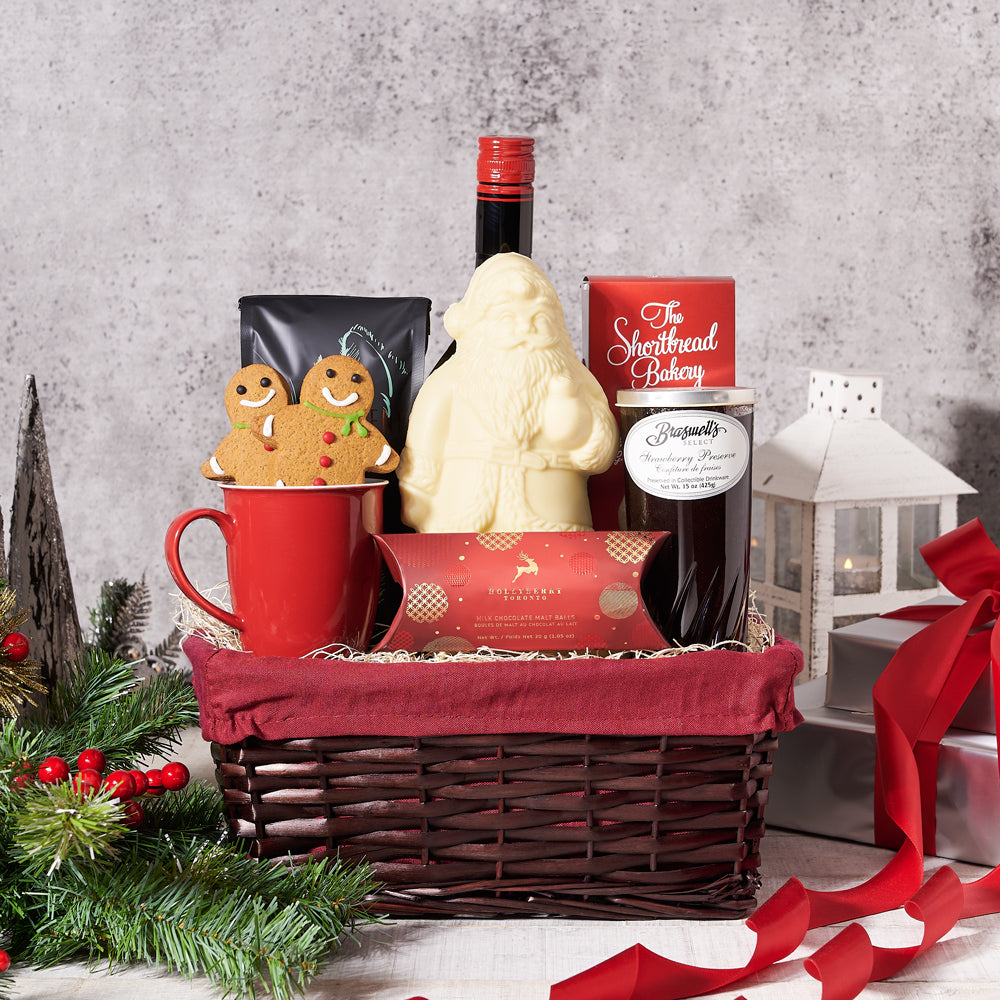Christmas Liquor and Cookies Basket – how the gift is presented