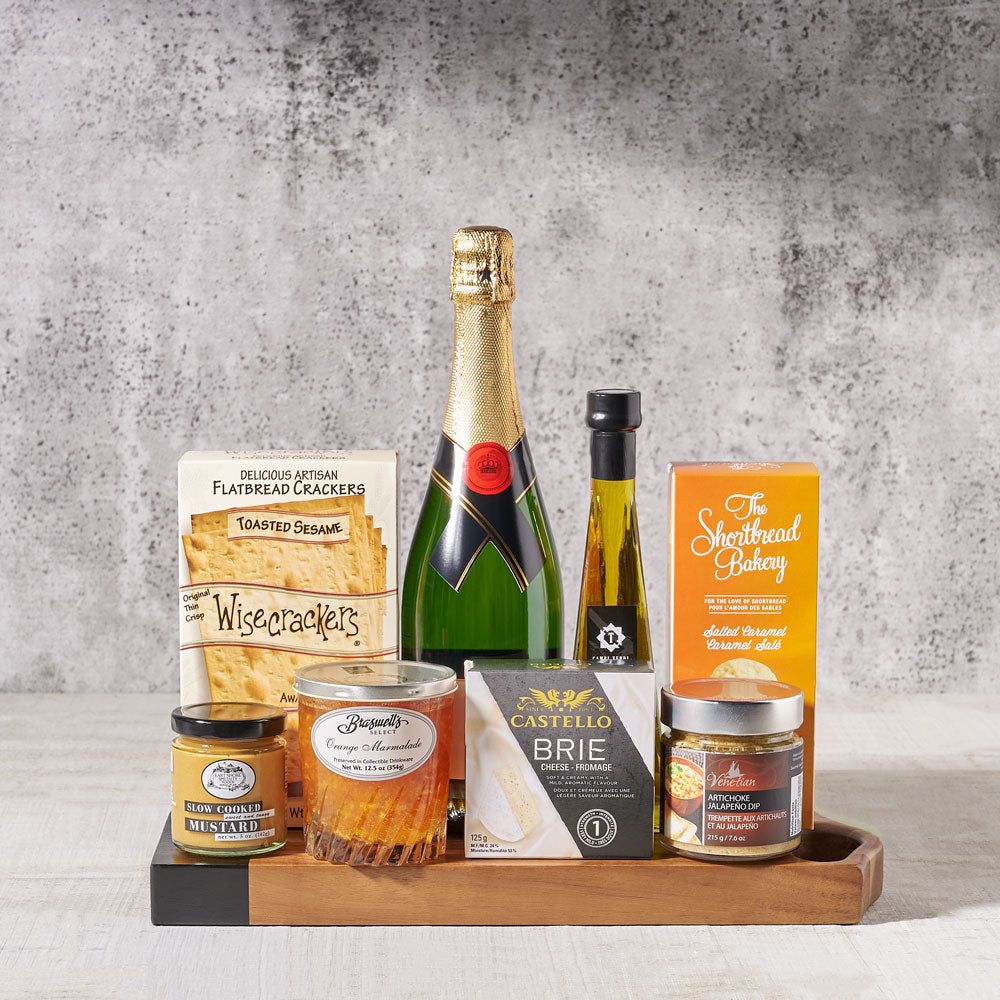 Artisan Delicacies and Sparkling Wine – how the gift is presented