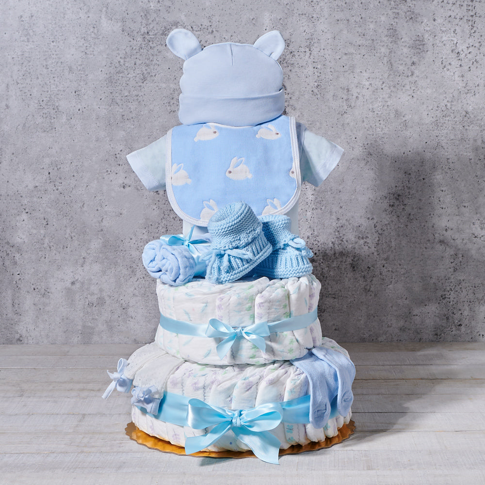 Baby Clothing and Diaper Gift Basket – how the gift is presented