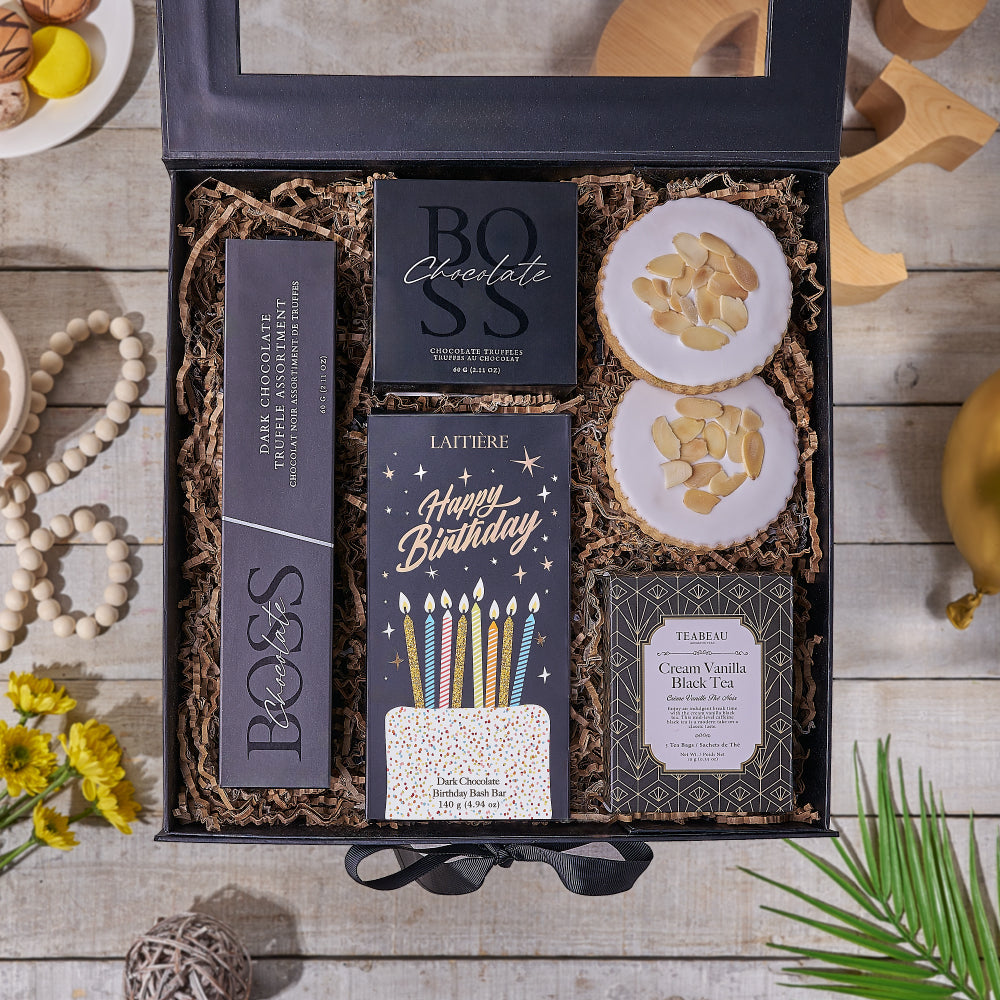 Tea & Treat Birthday Box, tea gift, tea, birthday gift, birthday, cookie gift, cookie.