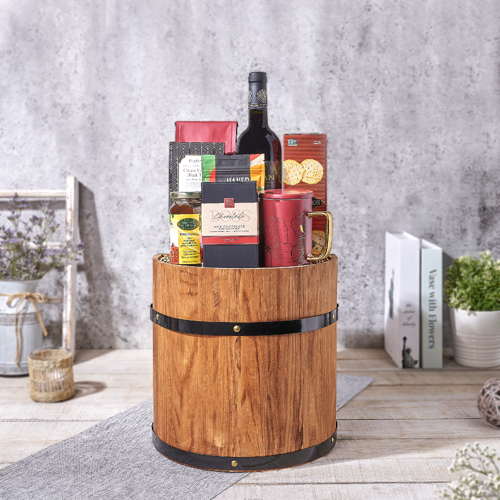 The Festive Passover Gift Basket, kosher gift, kosher, wine gift, wine, chocolate gift, chocolate, coffee gift, coffee