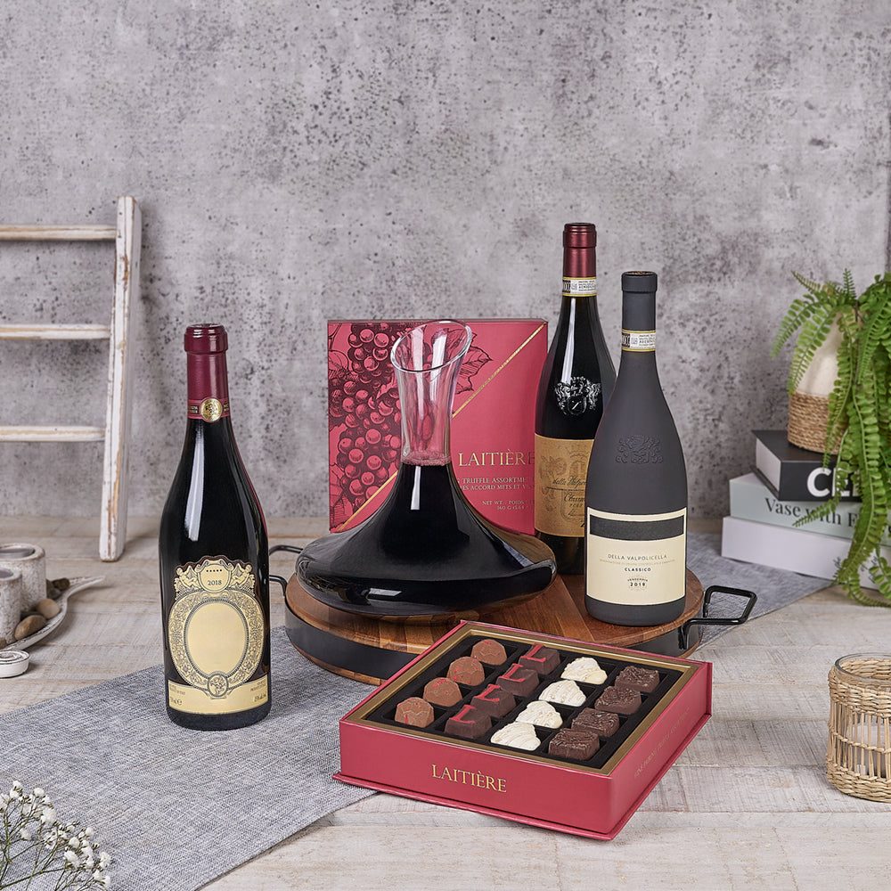 Timeless Decanter & Wine Gift - Table Wines, wine gift, wine, decanter gift, decanter, chocolate gift, chocolate