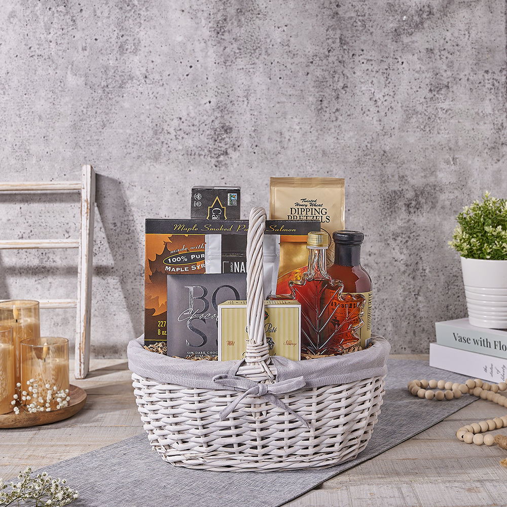 Timeless Seafood Gift Basket, salmon gift, salmon, chocolate gift, chocolate, seafood gift, seafood