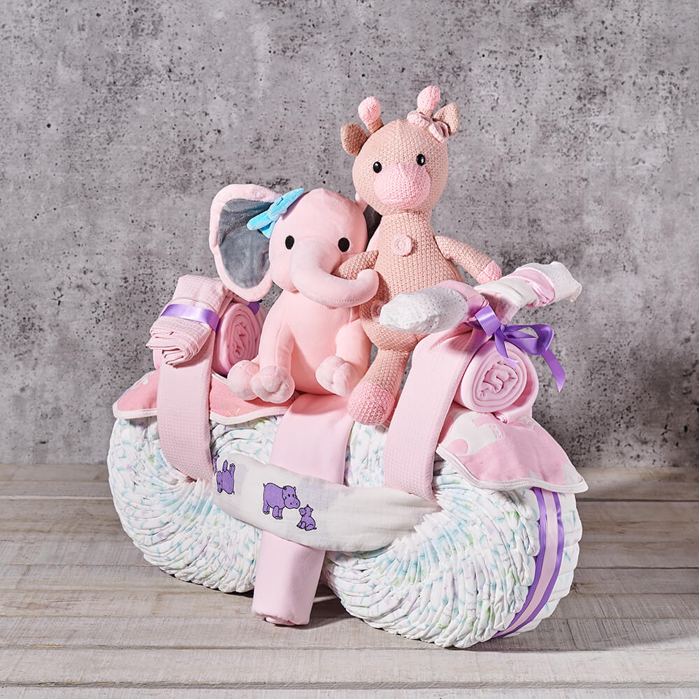Baby Girl Plush and Blanket Gift – how the gift is presented