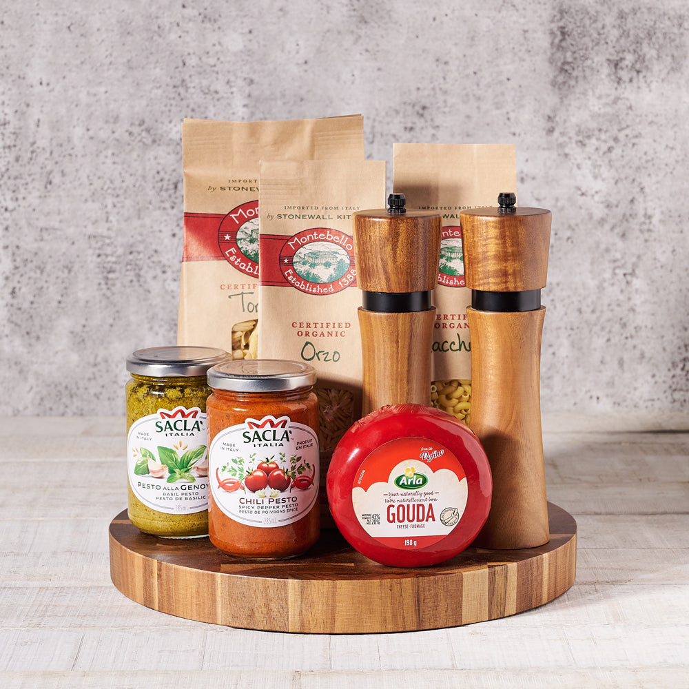 Pesto, Pasta & Cheese Gift Set, No Alcohol, Pasta Set, Gourmet Gift Baskets