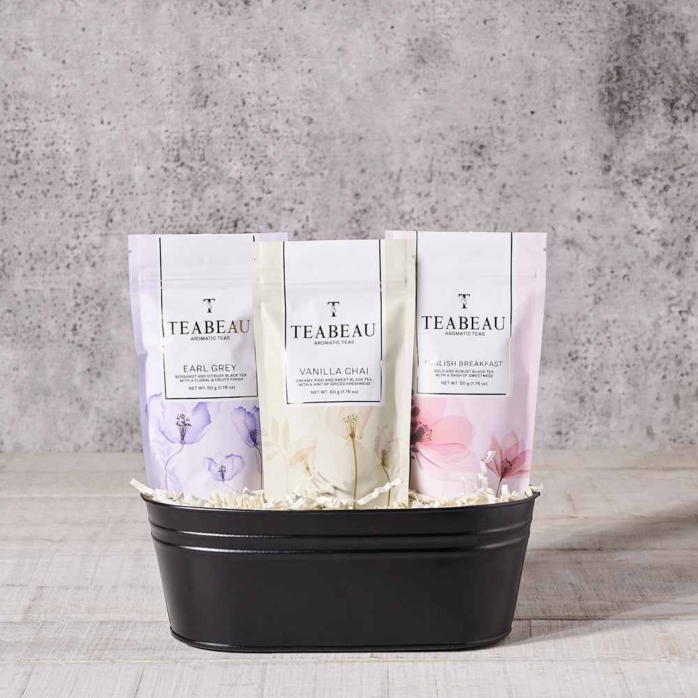 Signature Tea Collection in Metal Bucket – how the gift is presented
