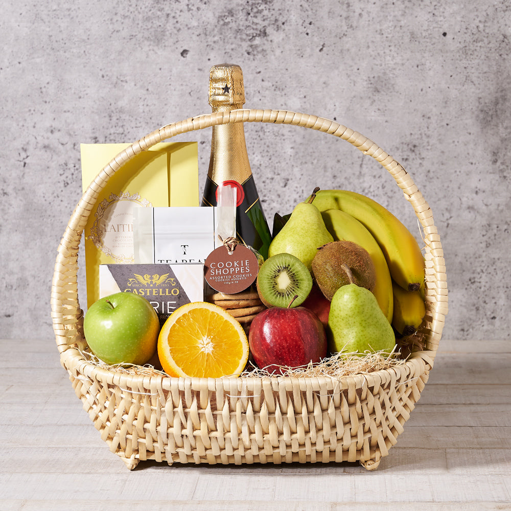 Gift a basket filled with bountiful freshness with the Garden Champagne Shop Basket from Hazelton’s
