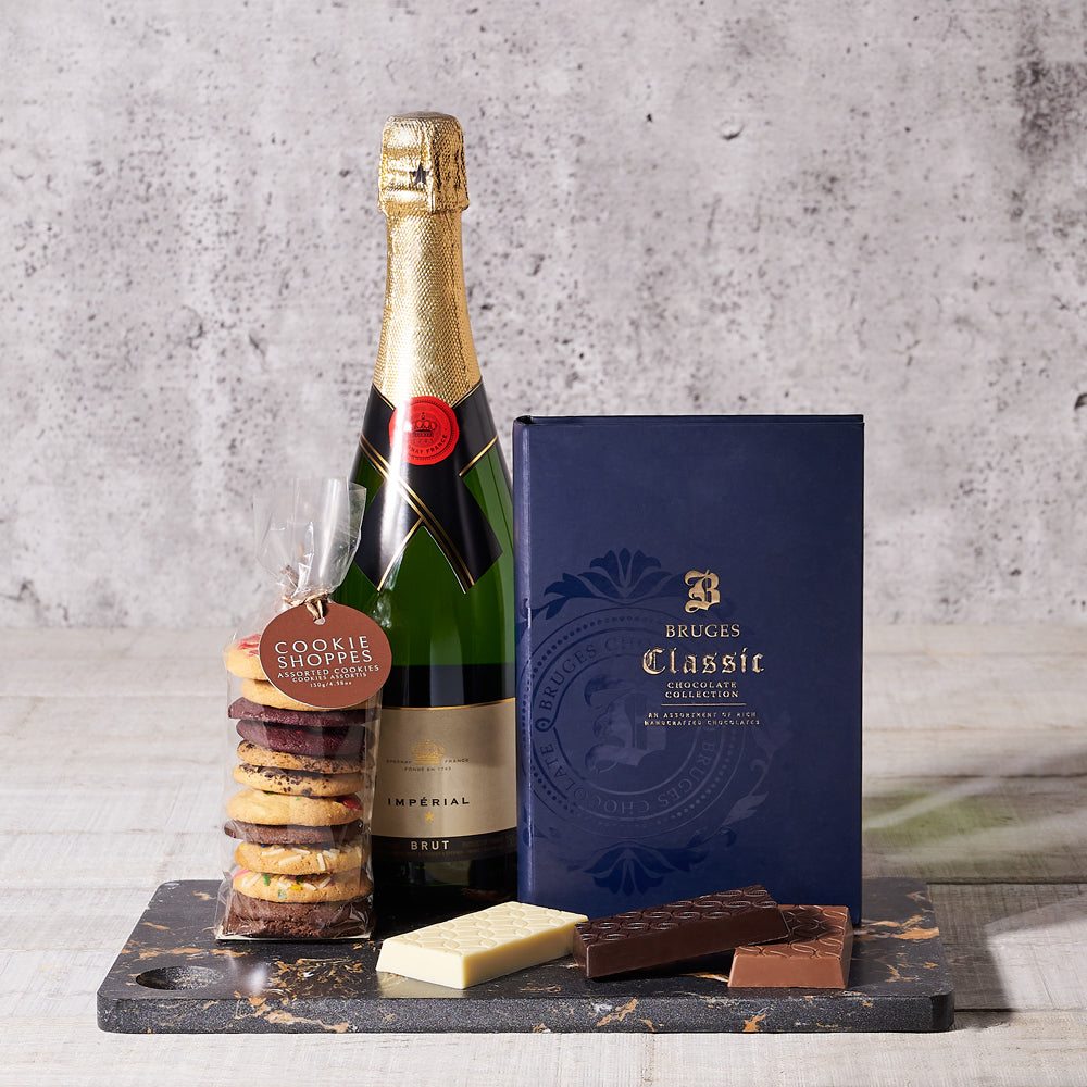 Sparkling Wine with Cookies Box – how the gift is presented