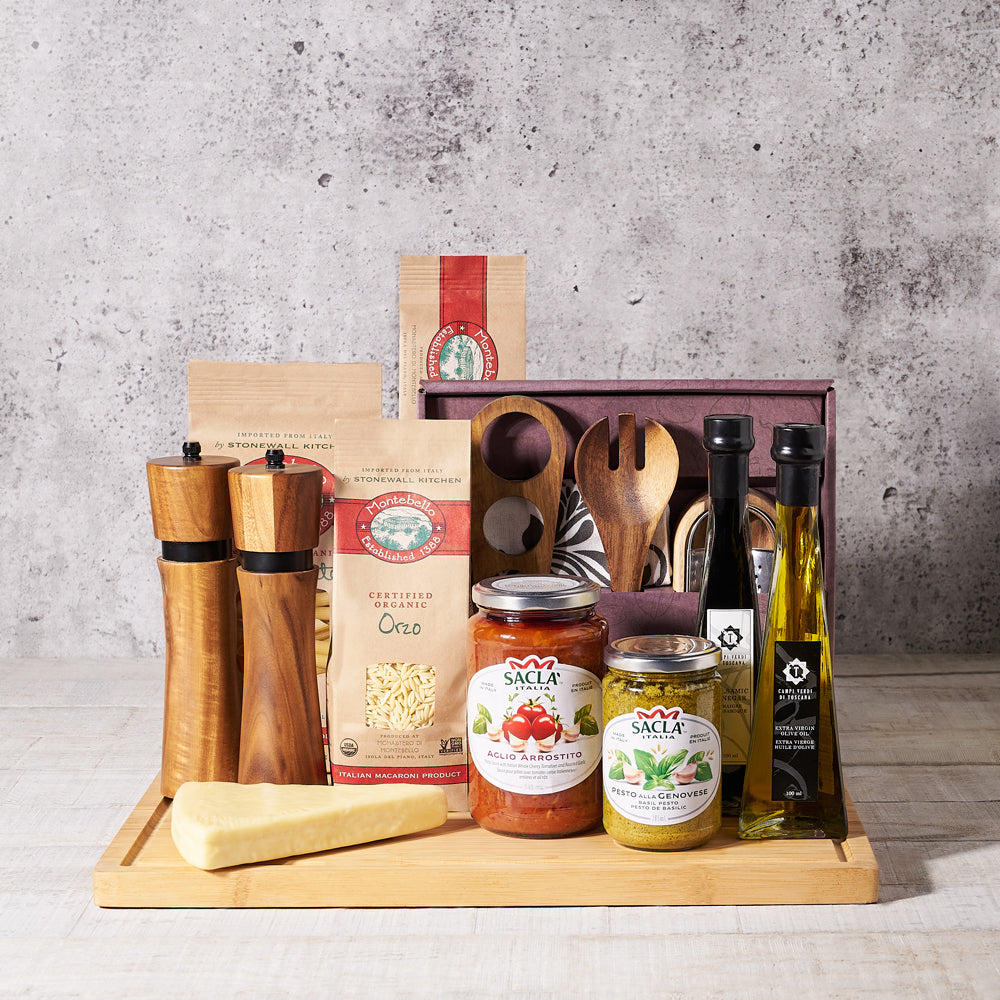 Pasta, balsamic vinegar, olive oil, cheese, Italian, gourmet gifts, gourmet, gourmet gift set delivery, delivery gourmet gift set, gourmet set