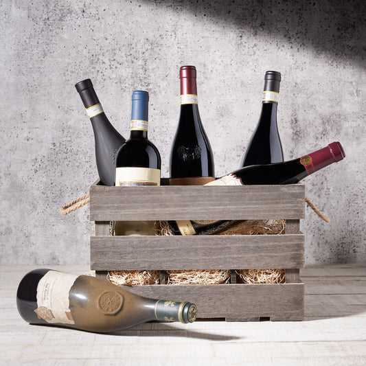 Hazelton’s Six Wine Crate with Premium Vintage Wine, Wine Gift Crate, Premium Vintage Wine, Wine Crate