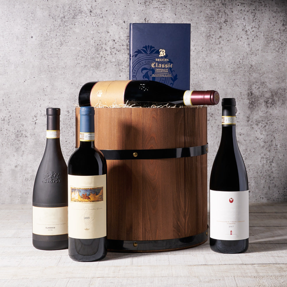 Bruges Chocolate Wine Barrel Gift – how the gift is presented