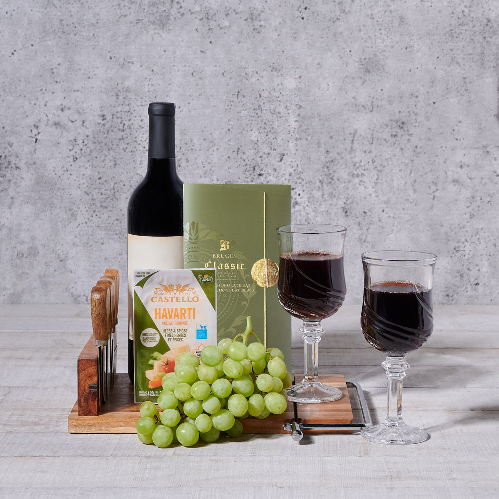 Kosher Wine and Castello Cheese Gift – how the gift is presented