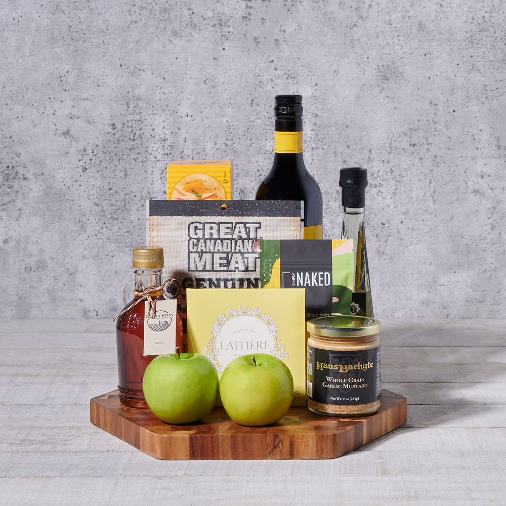 Charcuterie and Wine Gift Board – how the gift is presented