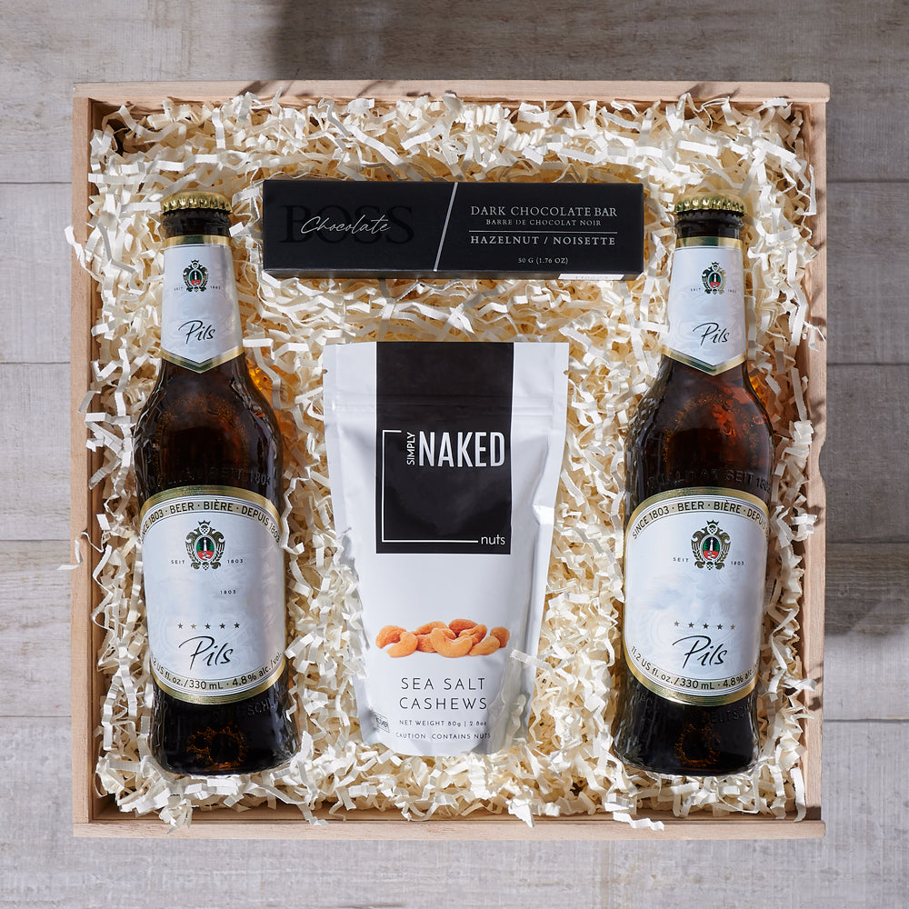Beer Gift Box in Wooden Case – how the gift is presented
