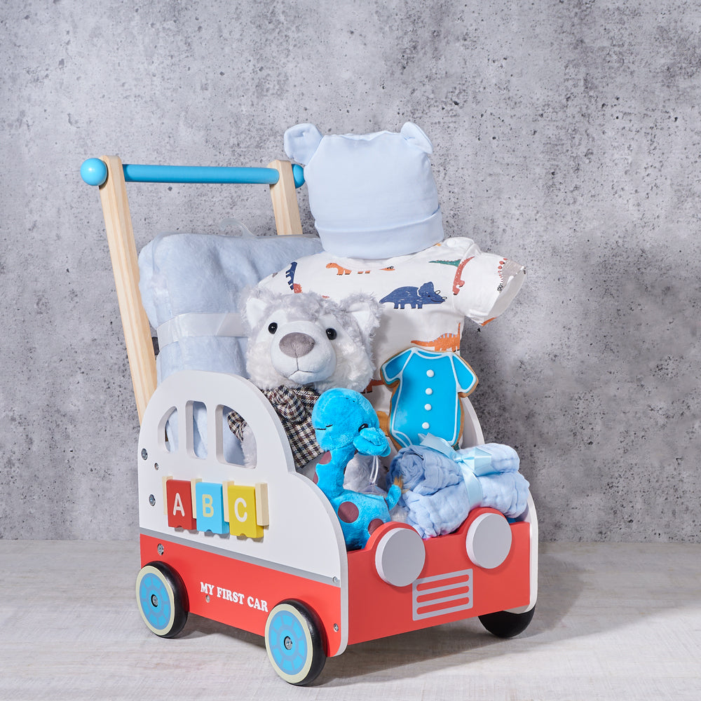 Plush Toy & Car Walker Baby Gift – how the gift is presented