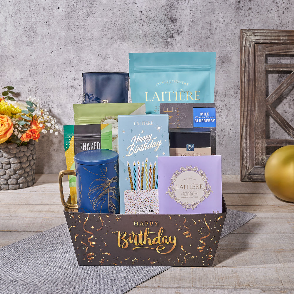 Birthday White Chocolate Popcorn Tray – how the gift is presented