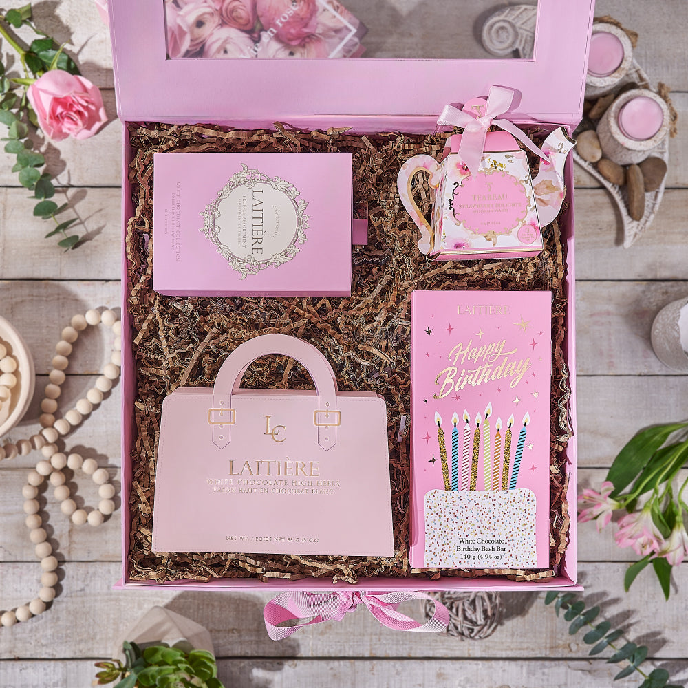 Birthday Celebration Chocolate and Tea Box – how the gift is presented