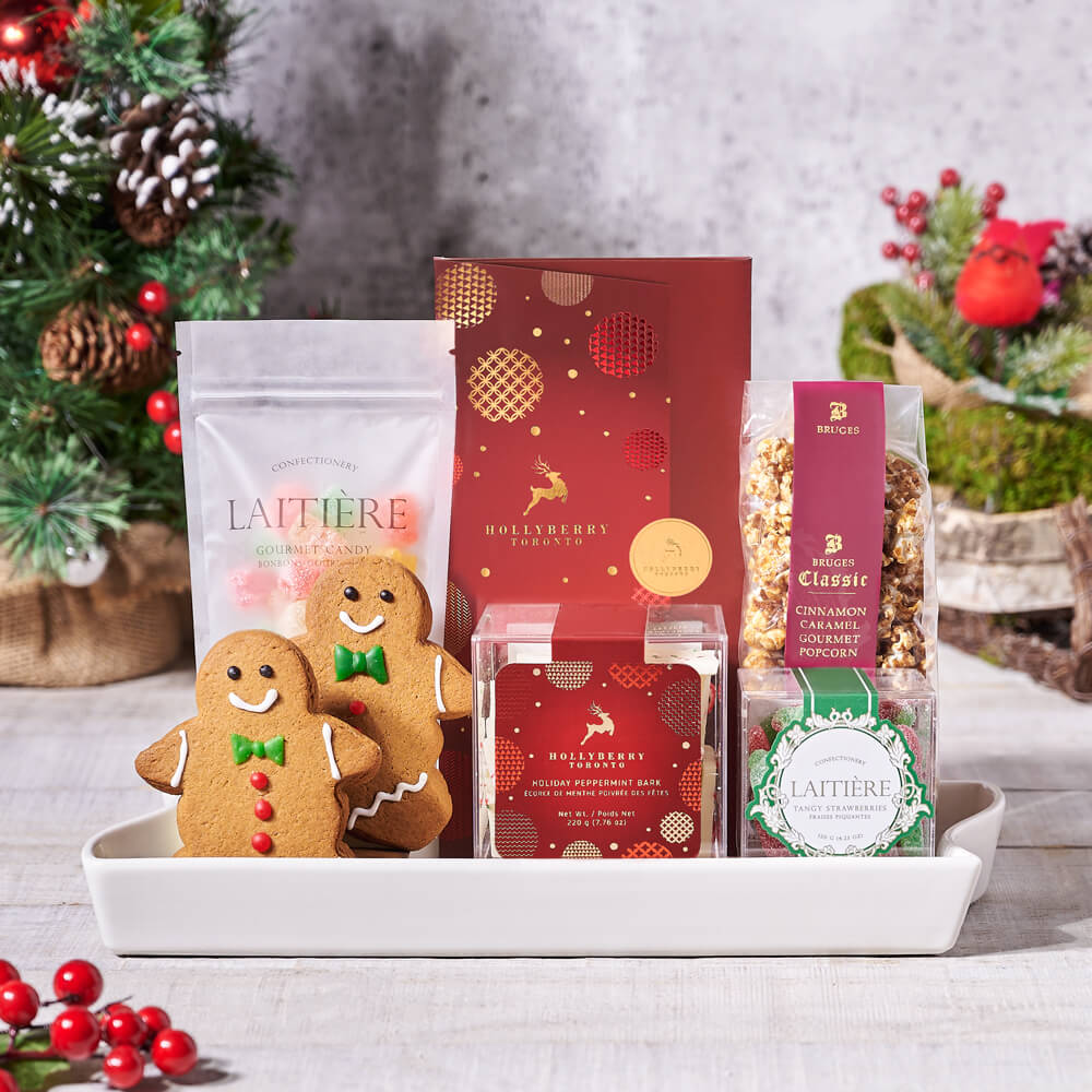 Christmas Chocolate and Candy Platter – how the gift is presented