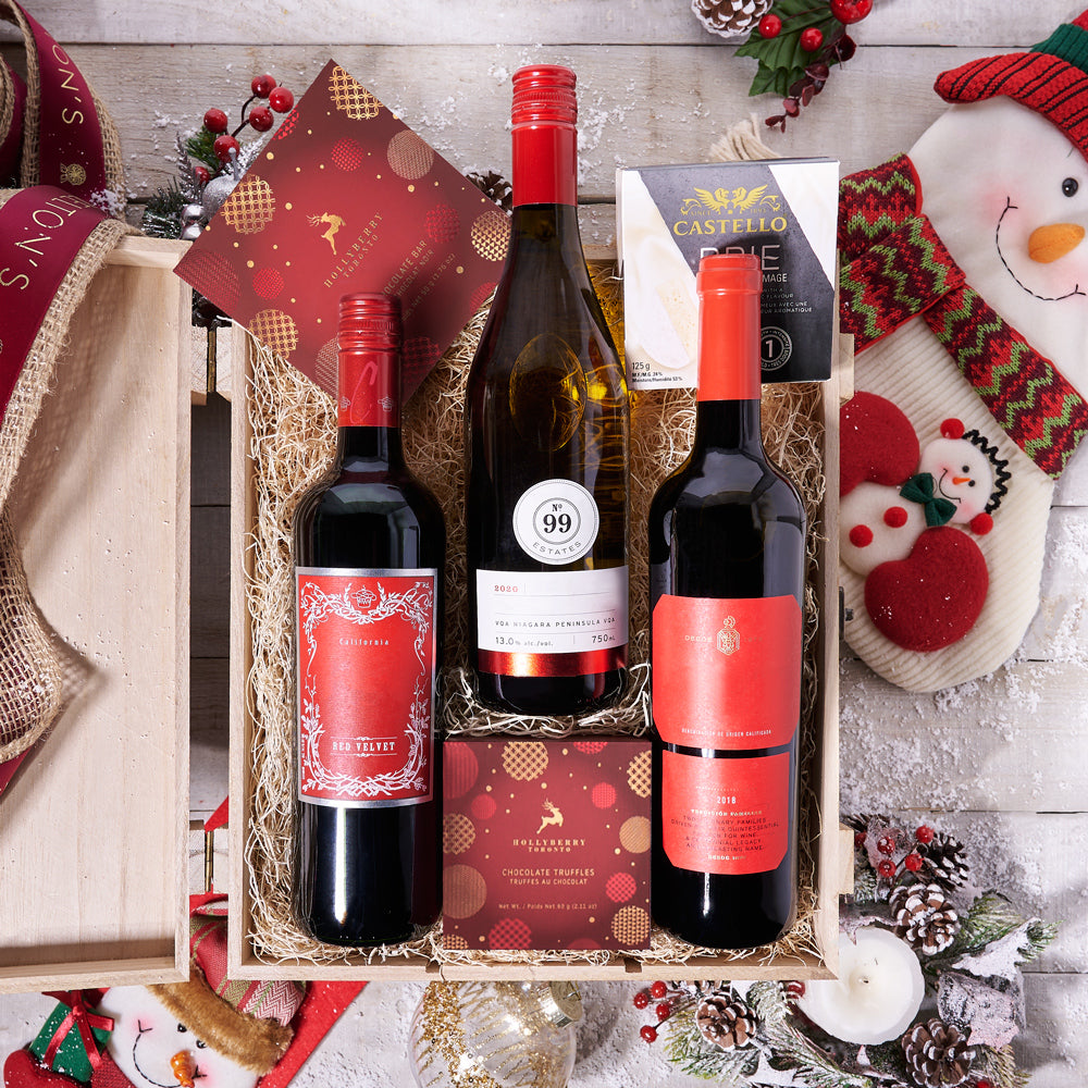 Christmas Wine Trio – how the gift is presented