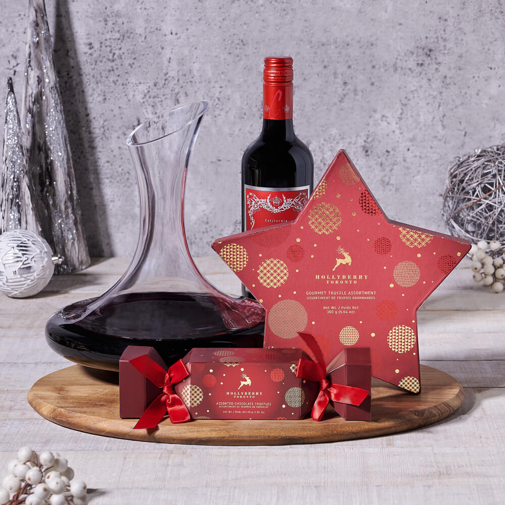 Christmas Wine with Glass Decanter – how the gift is presented