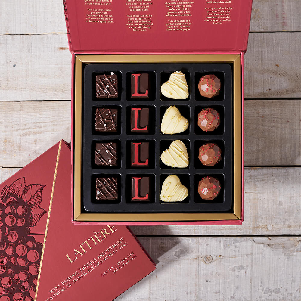 Classic Wine & Truffle Gift Duo, wine gift, wine, gourmet gift, gourmet, chocolate gift, chocolate, truffle gift, truffle